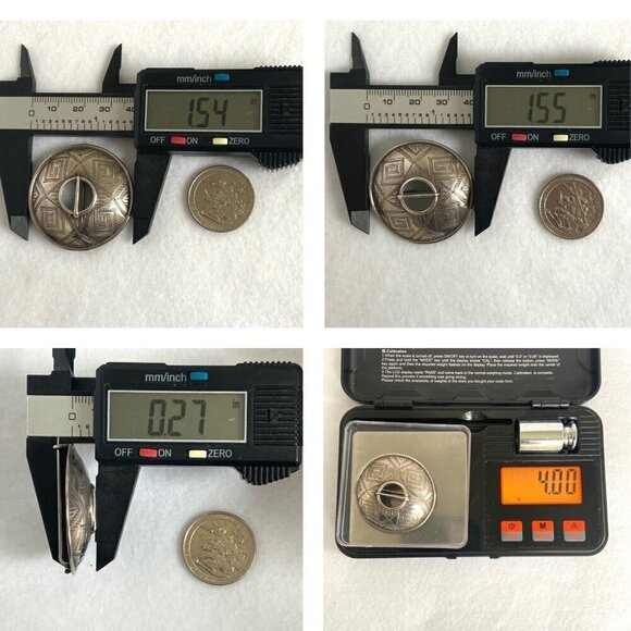 VTG 813H Silver Finland Kultateollisuus Ky Modernist 1.55" Round Domed Brooch - Picture 10 of 16